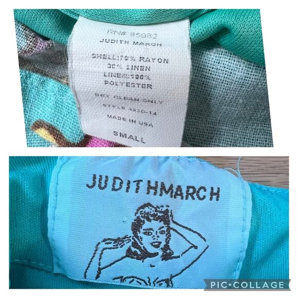 Judith March Womens Small Floral Mini Dress Open Tie Back Retro Pin Up Cottage - Picture 6 of 9